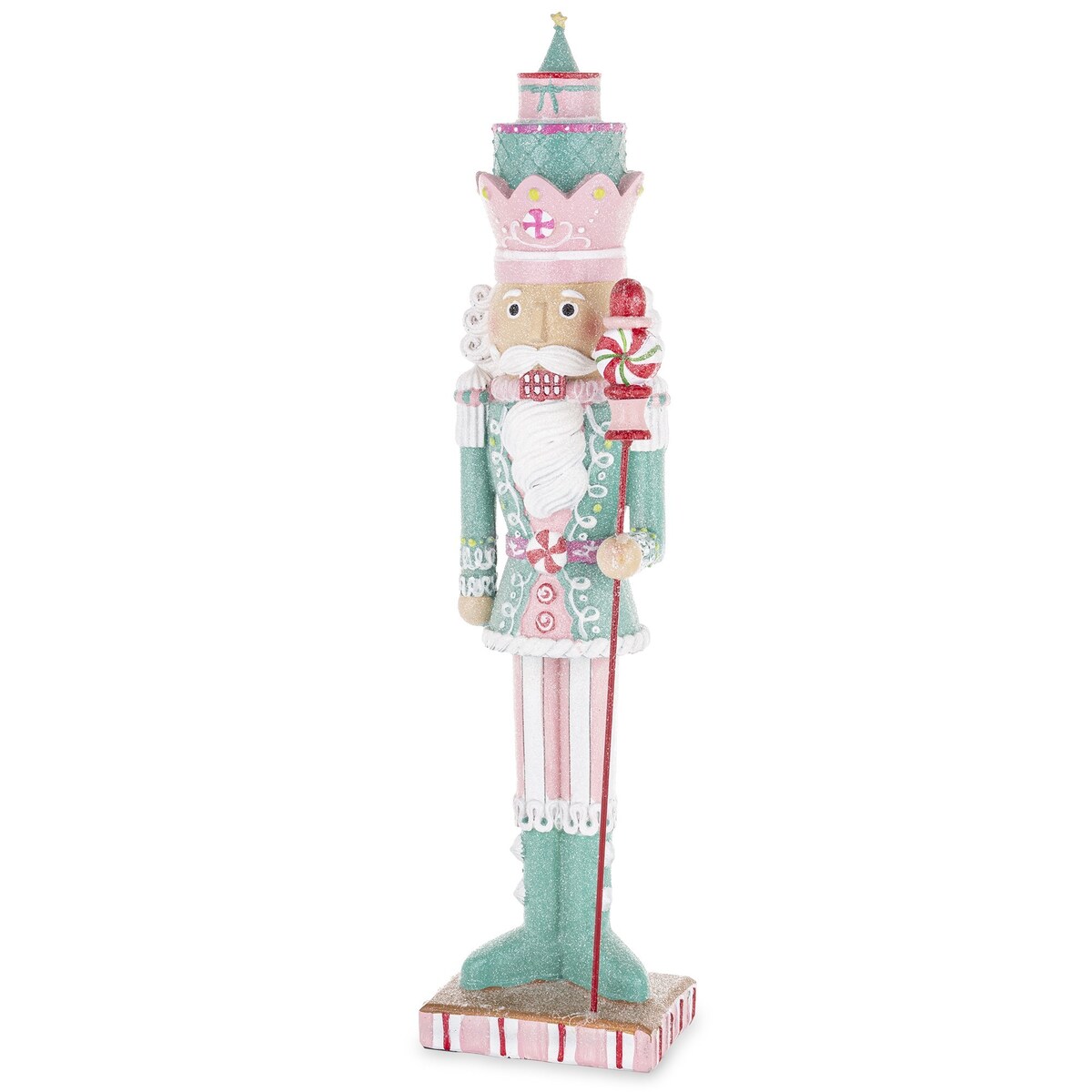 Figurka - Dziadek do orzechów z pudełkami na głowie 46x12 cm