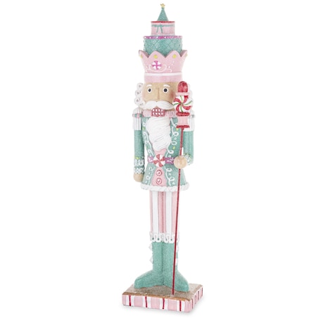 Figurka - Dziadek do orzechów z pudełkami na głowie 46x12 cm