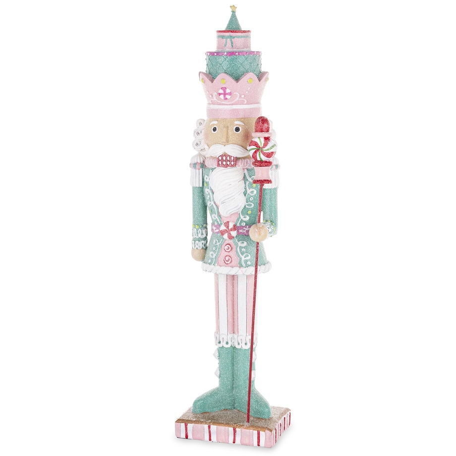 Figurka - Dziadek do orzechów z pudełkami na głowie 46x12 cm