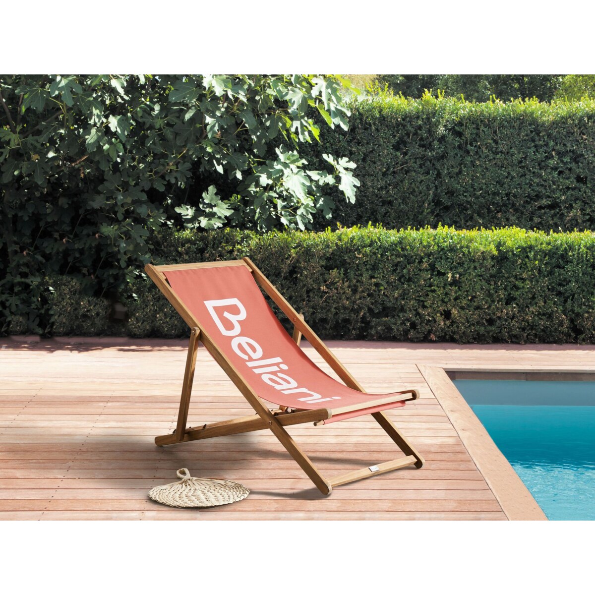 Leżak Drewno akacjowe Czerwony ANZIO