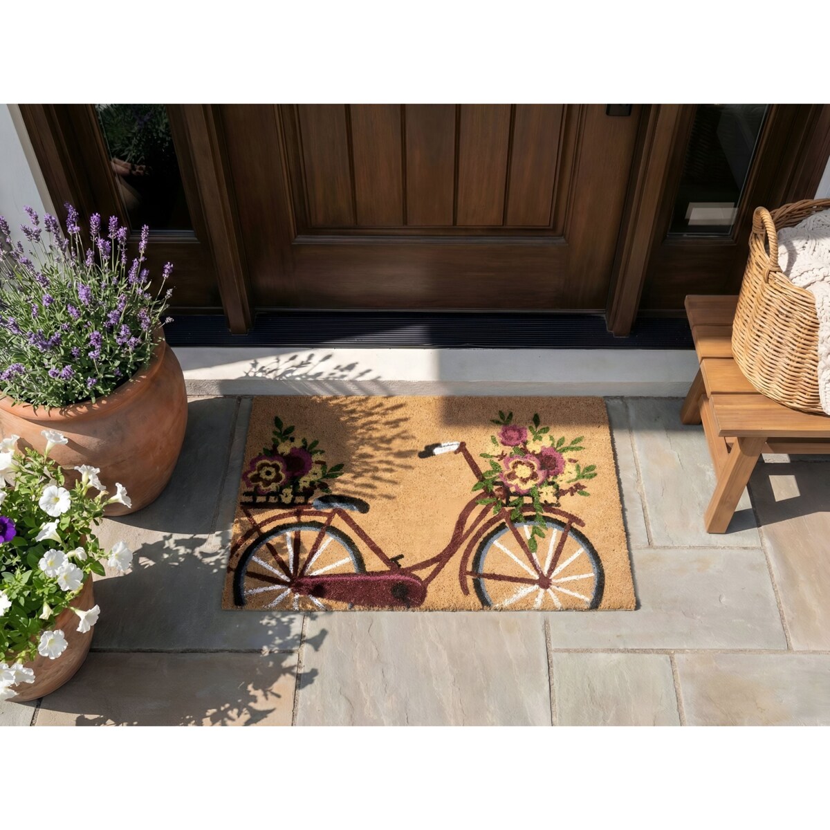 Wycieraczka AVAK Naturalny 40 x 60 cm Rower Włókno kokosowe
