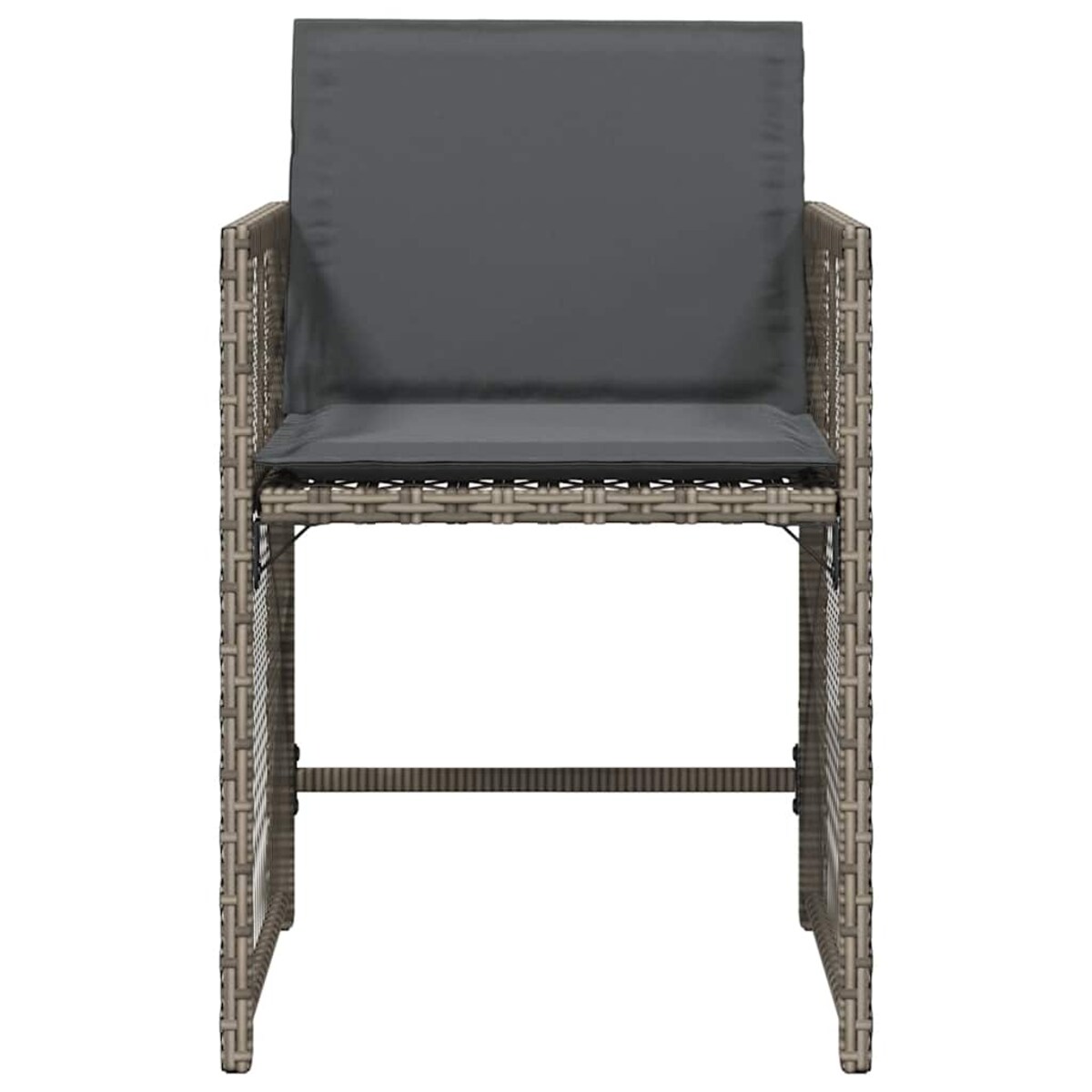 vidaXL Krzesła ogrodowe z poduszkami, 4 szt., szare, polirattan