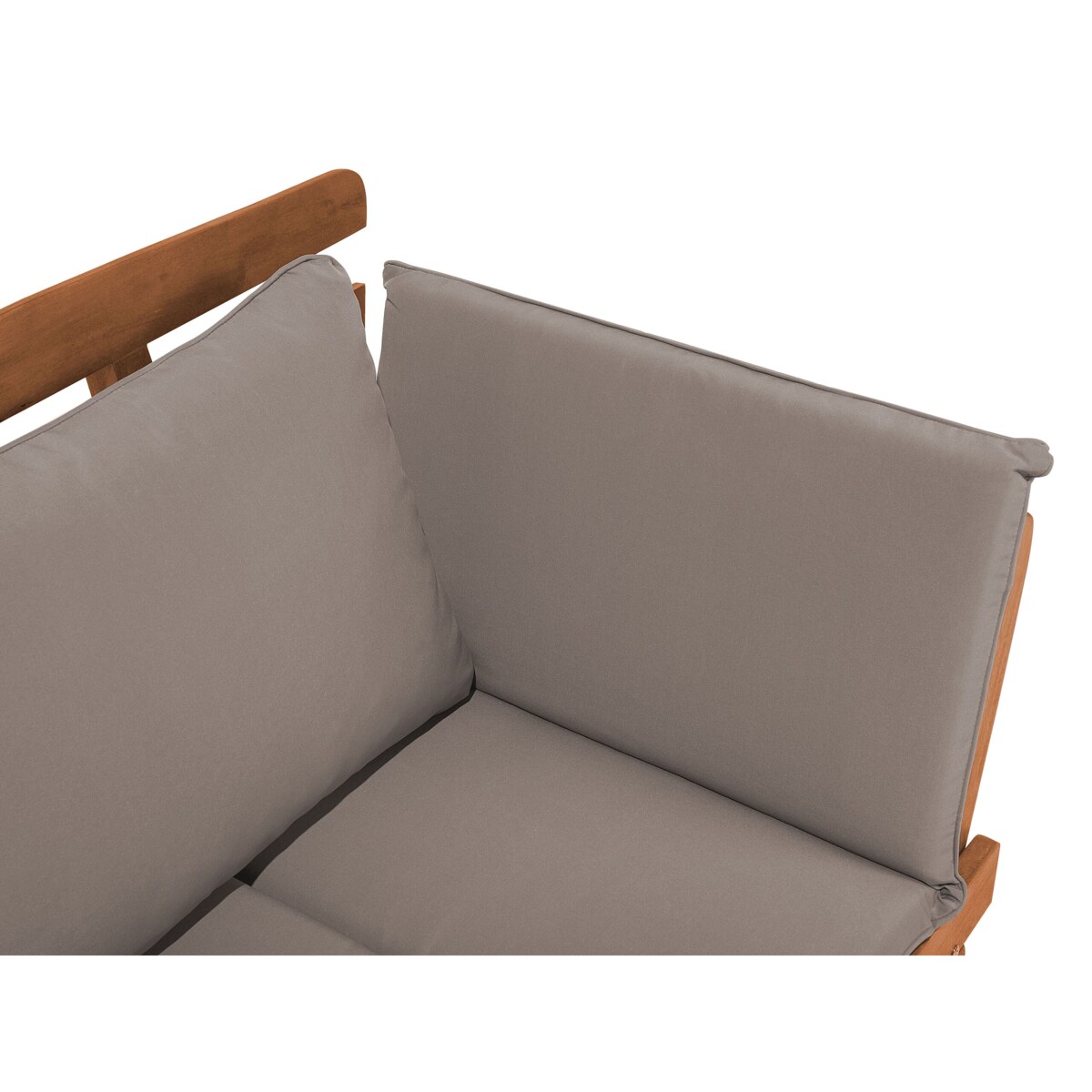 Sofa ogrodowa 165/210 cm drewniana jasna z regulowanymi podłokietnikami PORTICI