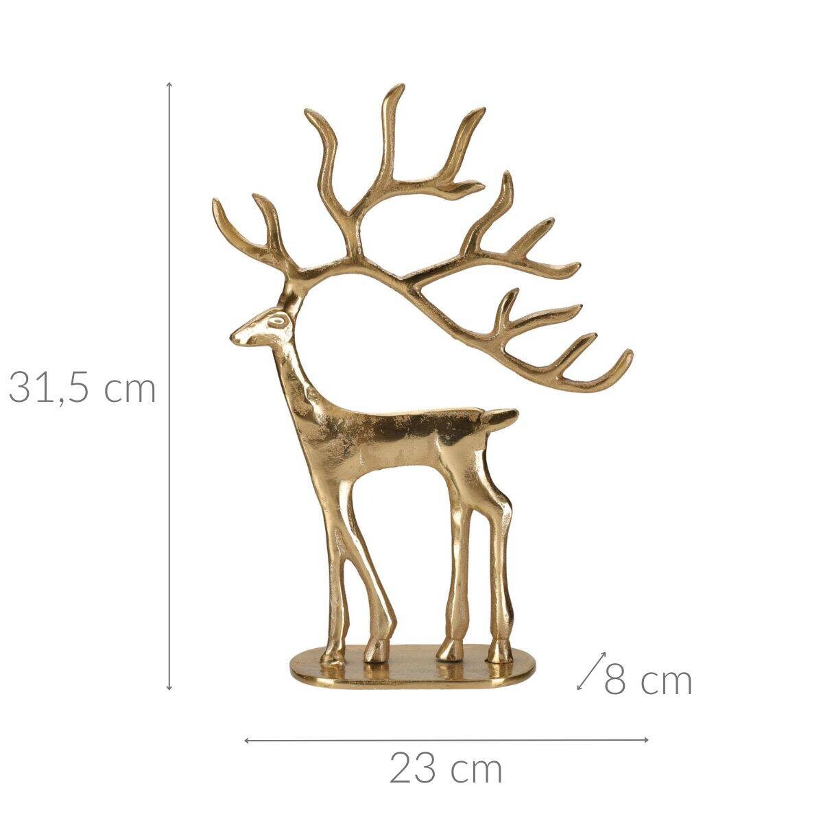 Figurka świąteczna renifer, metal, 31,5 cm