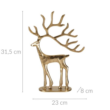 Figurka świąteczna renifer, metal, 31,5 cm