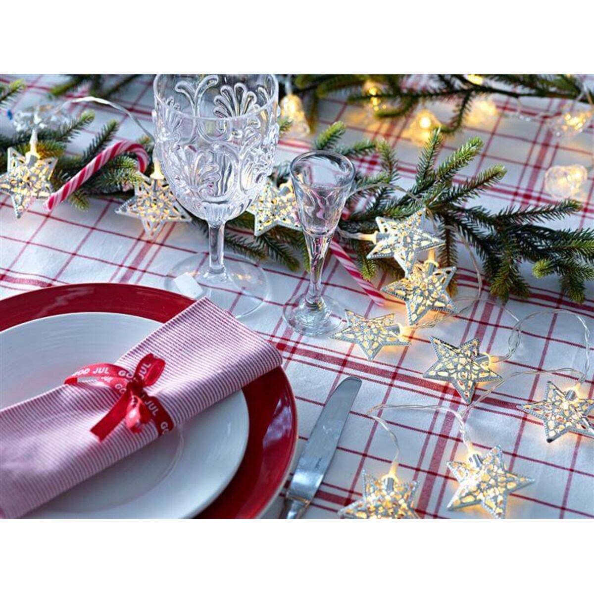 Świetlna dekoracja na stół stars 2,1m 10 LED 0,6W ciepła