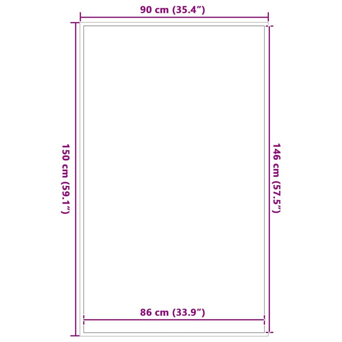 vidaXL Wycieraczka Antracytowa 90x150 cm