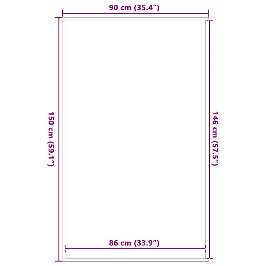 vidaXL Wycieraczka Antracytowa 90x150 cm