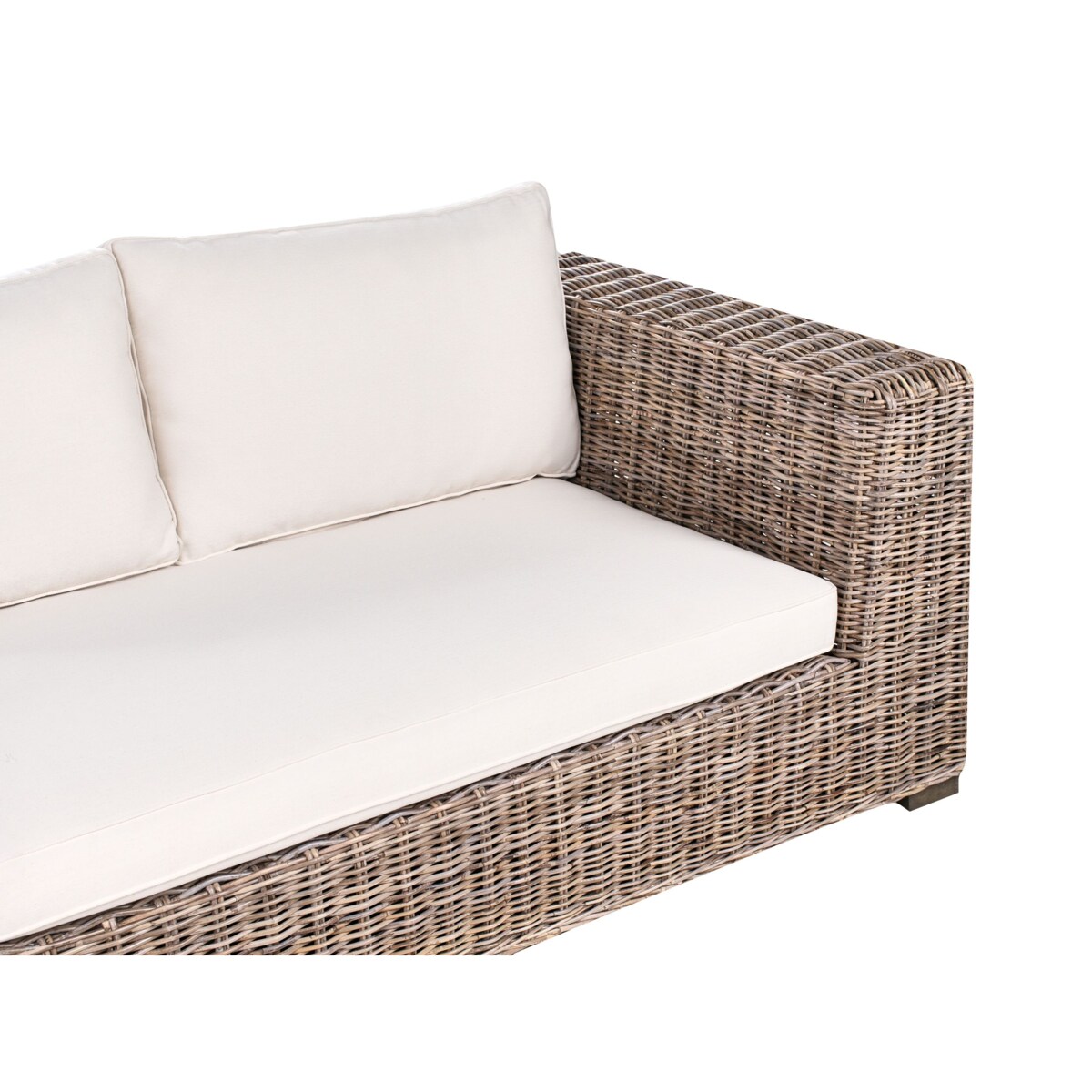 Sofa ogrodowa rattanowa szara VALLETRI