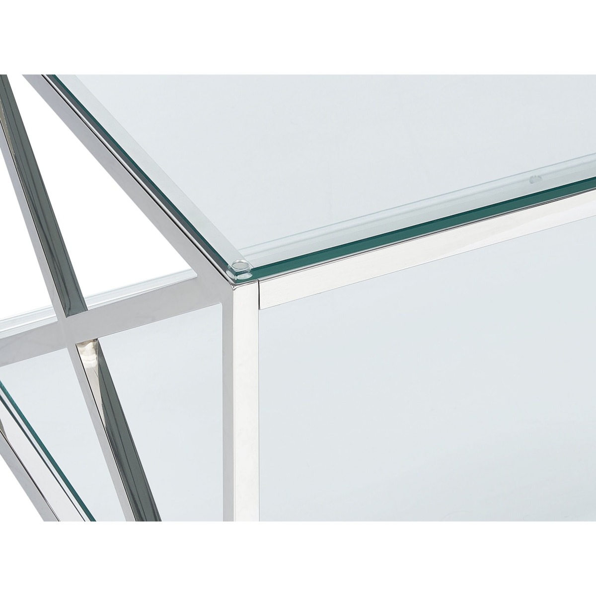 Stolik kawowy szklany srebrny AUDET