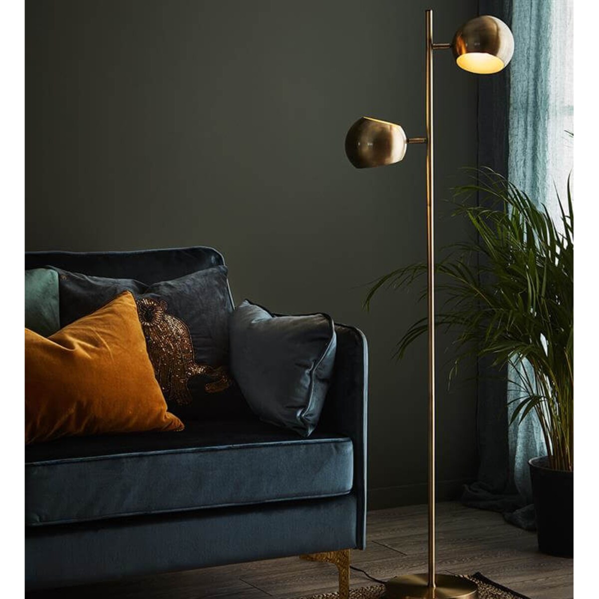 Lampa podłogowa podwójna Edgar 107742 Markslojd metalowa patynowa