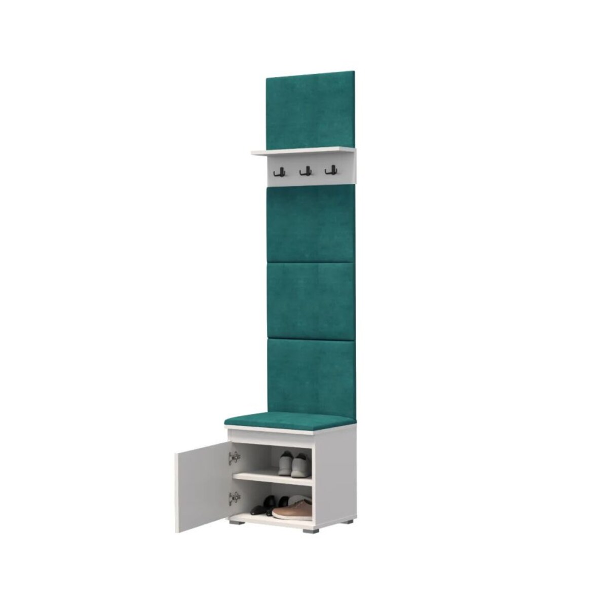 Szafka na buty z siedziskiem i wieszakiem SINGAPUR 50 biała/zielona
