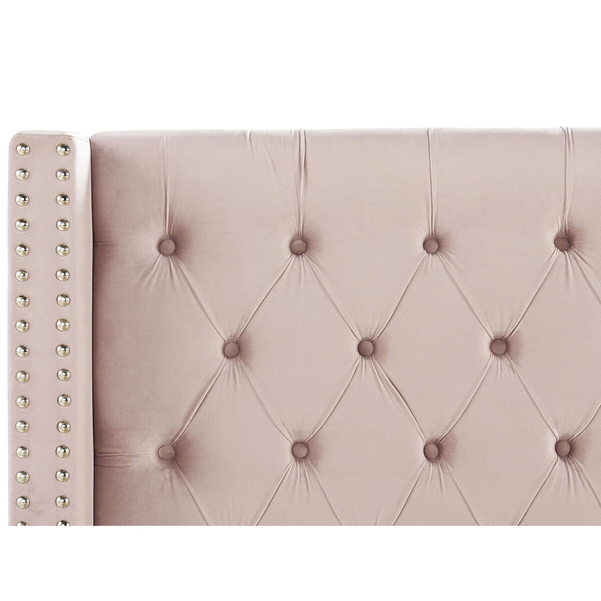 Łóżko welurowe 180 x 200 cm różowe LUBBON