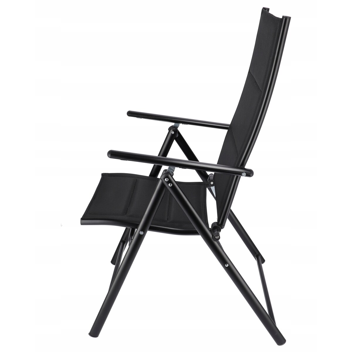 2 x Krzesło składane z tekstylenu z regulowanym oparciem