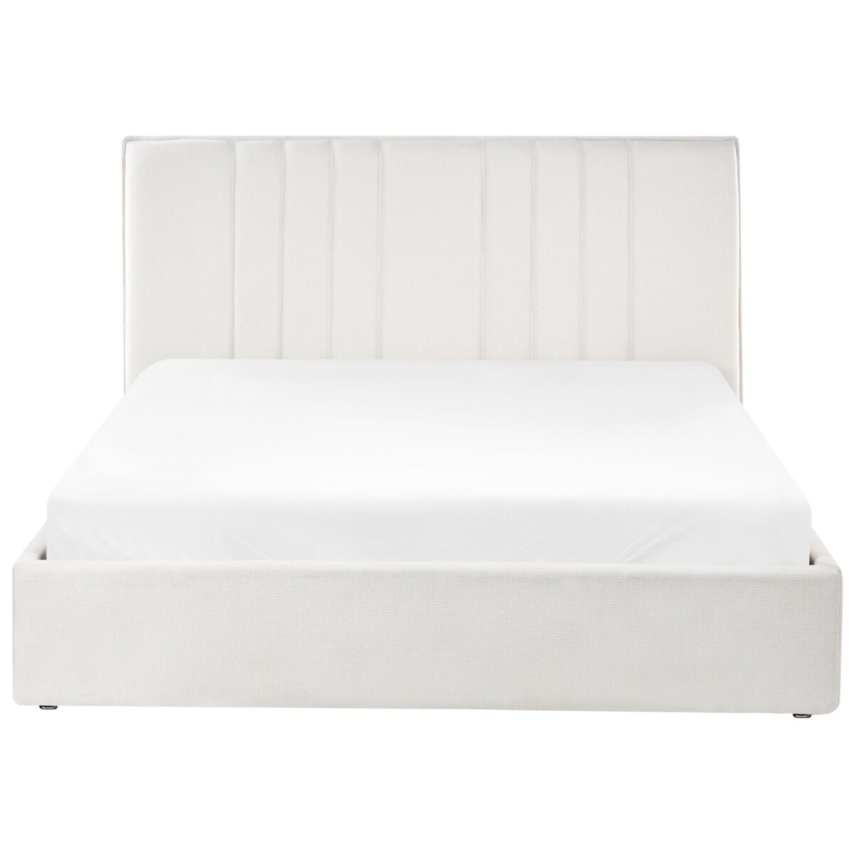 Łóżko z pojemnikiem TARASCON 140 x 200 cm Jasnobeżowy