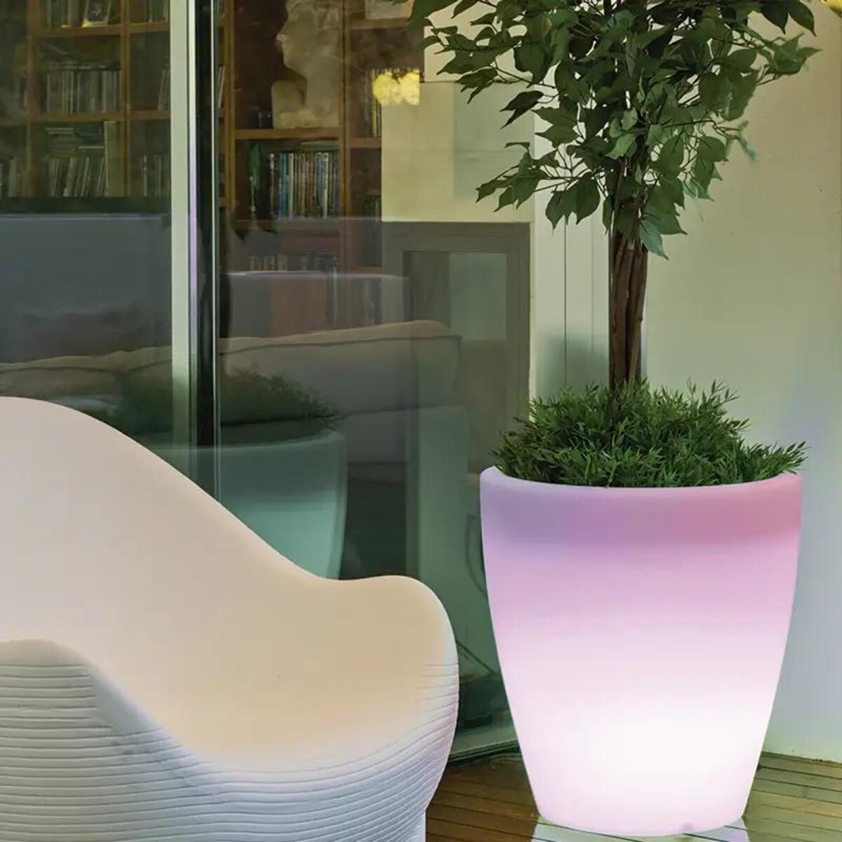 Solarna donica balkonowa Violeta LUMVL055SSNW King Home IP65 biała