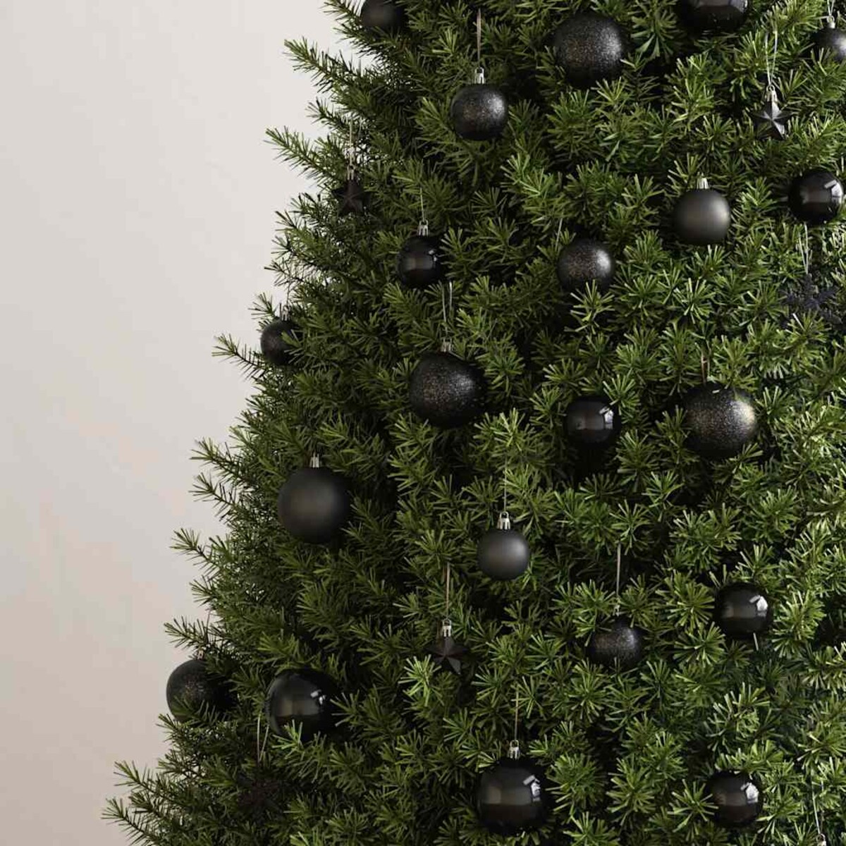 vidaXL 111-cz. zestaw ozdób świątecznych, czarny, polistyren