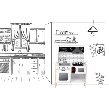 Kuchnia drewniana dla dzieci Ricokids z akcesoriami