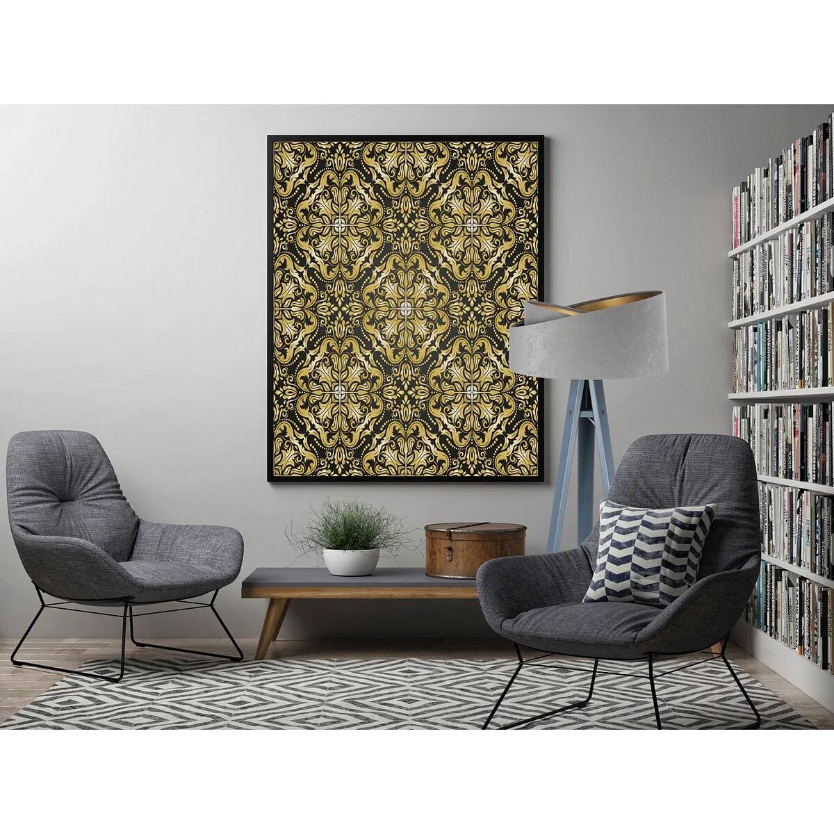 Lampa stojąca GEMSTONE szara/złota