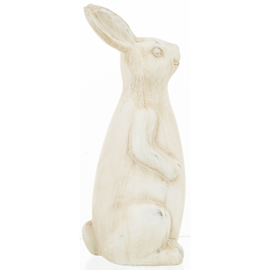 Dekoracja - beżowa ceramiczna figurka królika 24x10x10 cm small