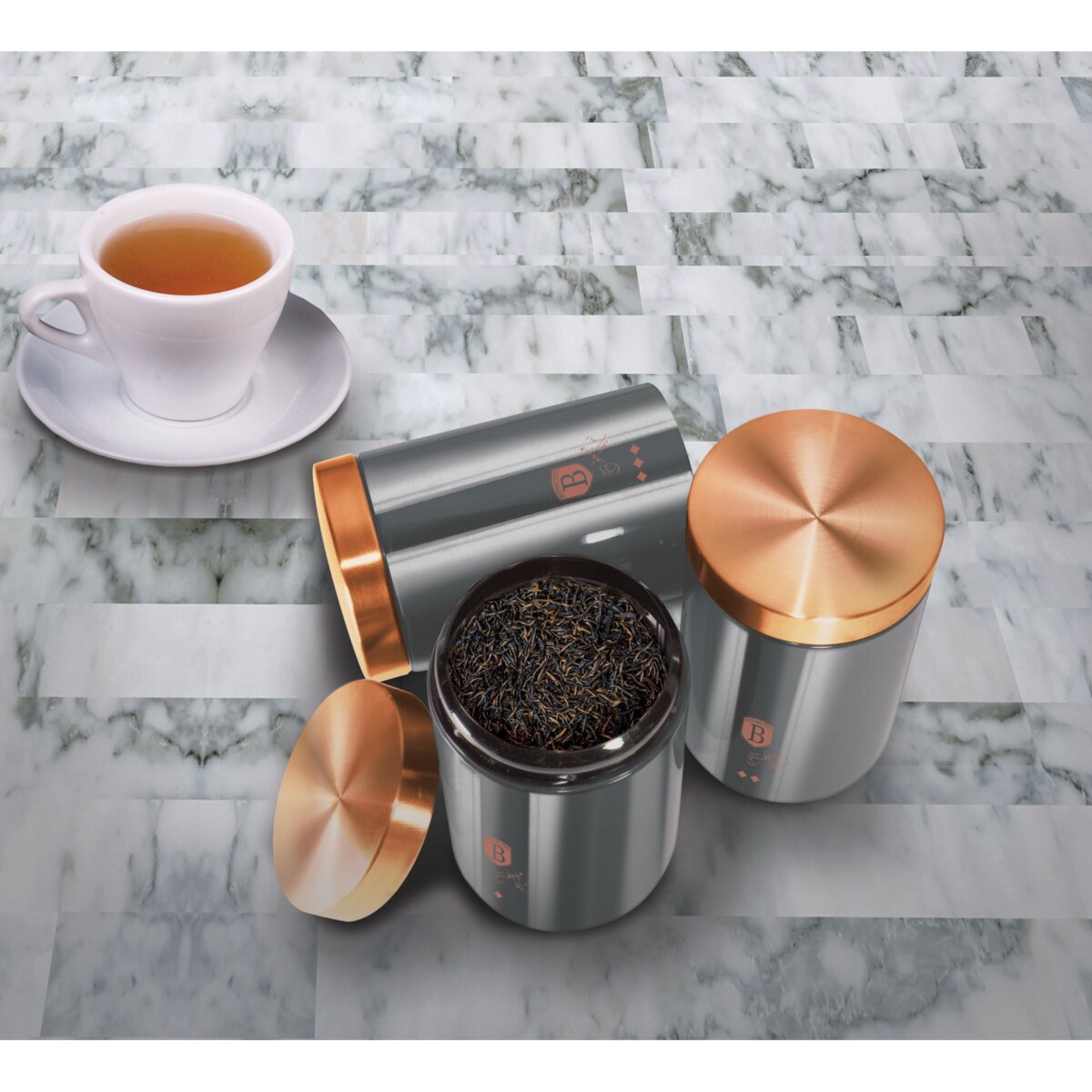 Pojemniki na żywność Zestaw Berlinger Haus BH-6273 Szary miedziany