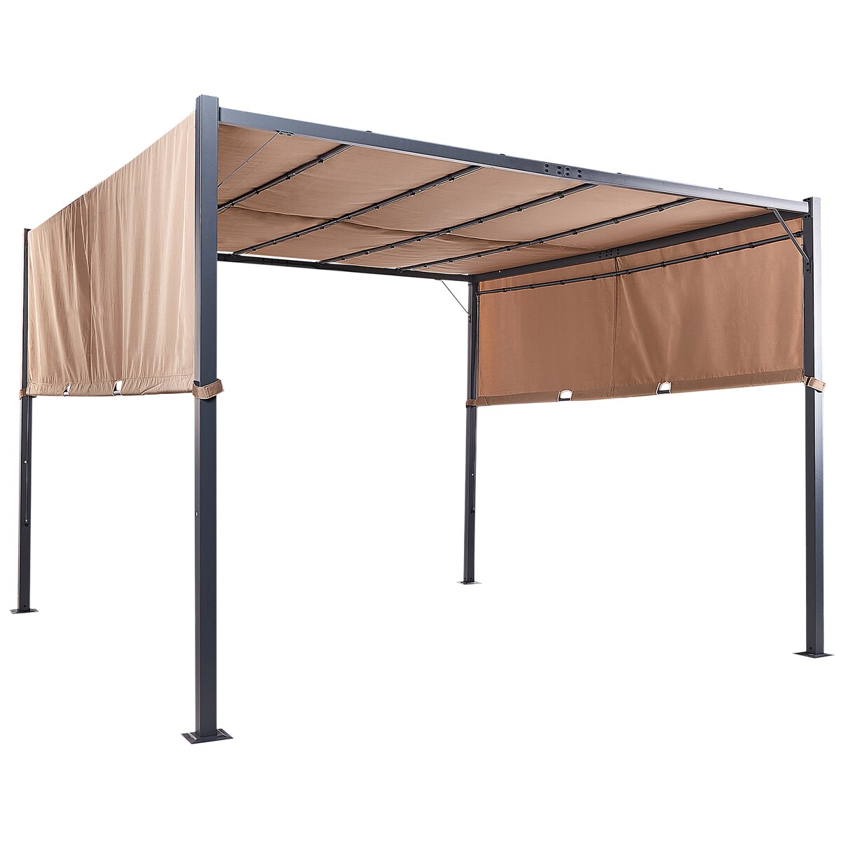 Pawilon ogrodowy LED PARGA Metal 310 cm 310 cm Brązowy