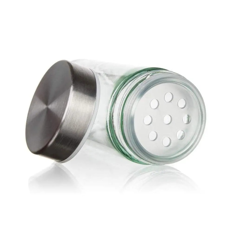 METALOWY PRZYPRAWNIK KOMPLET pojemniki na przyprawy prezent 85ml stojak