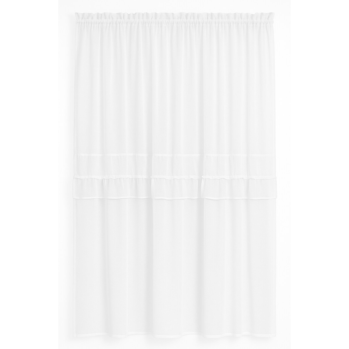 firana z lekkiej etaminy "sophia" dwie falbanki 400x160cm | taśma