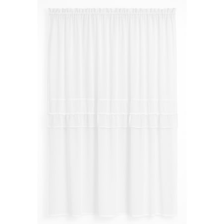 firana z lekkiej etaminy "sophia" dwie falbanki 400x160cm | taśma