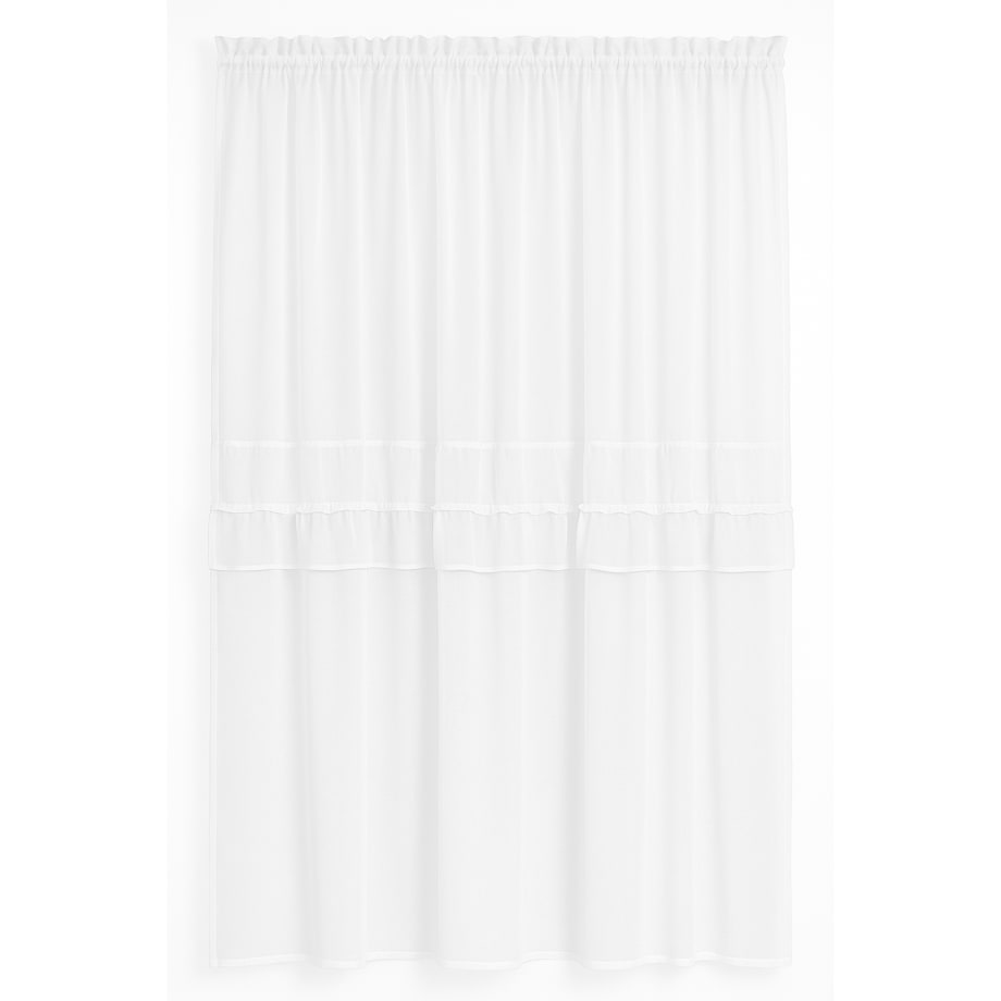 firana z lekkiej etaminy "sophia" dwie falbanki 400x160cm | taśma