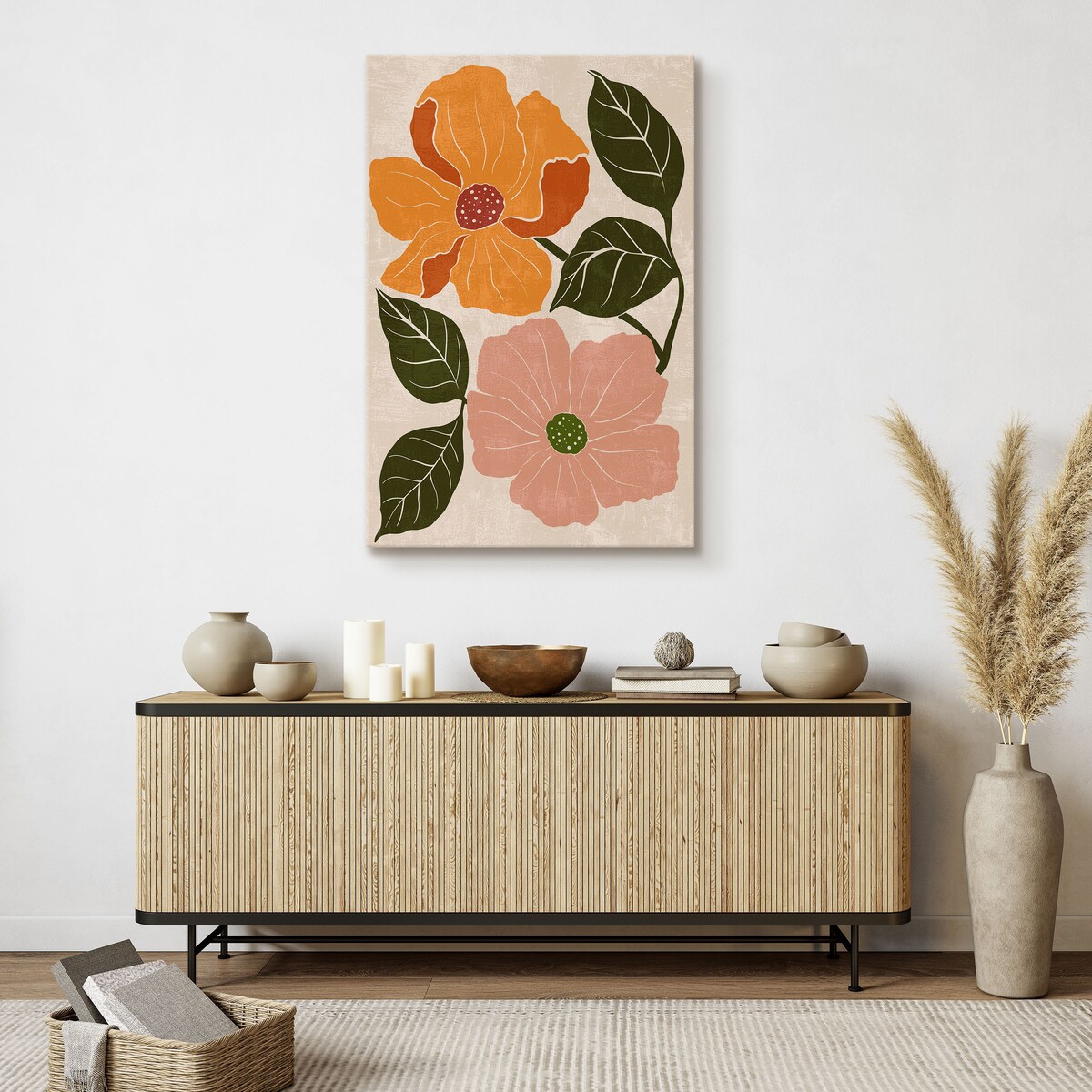 Obraz Różowe i Pomarańczowe Polne Maki 30x40cm