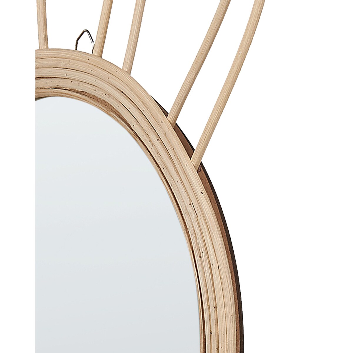 Rattanowe lustro ścienne królik ø 26 cm naturalne GOLONG
