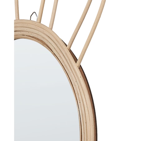 Rattanowe lustro ścienne królik ø 26 cm naturalne GOLONG