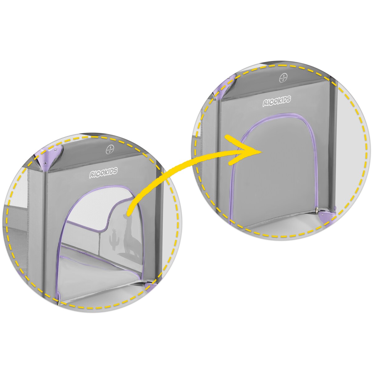 Łóżeczko turystyczne składane kojec akcesoria Ricokids