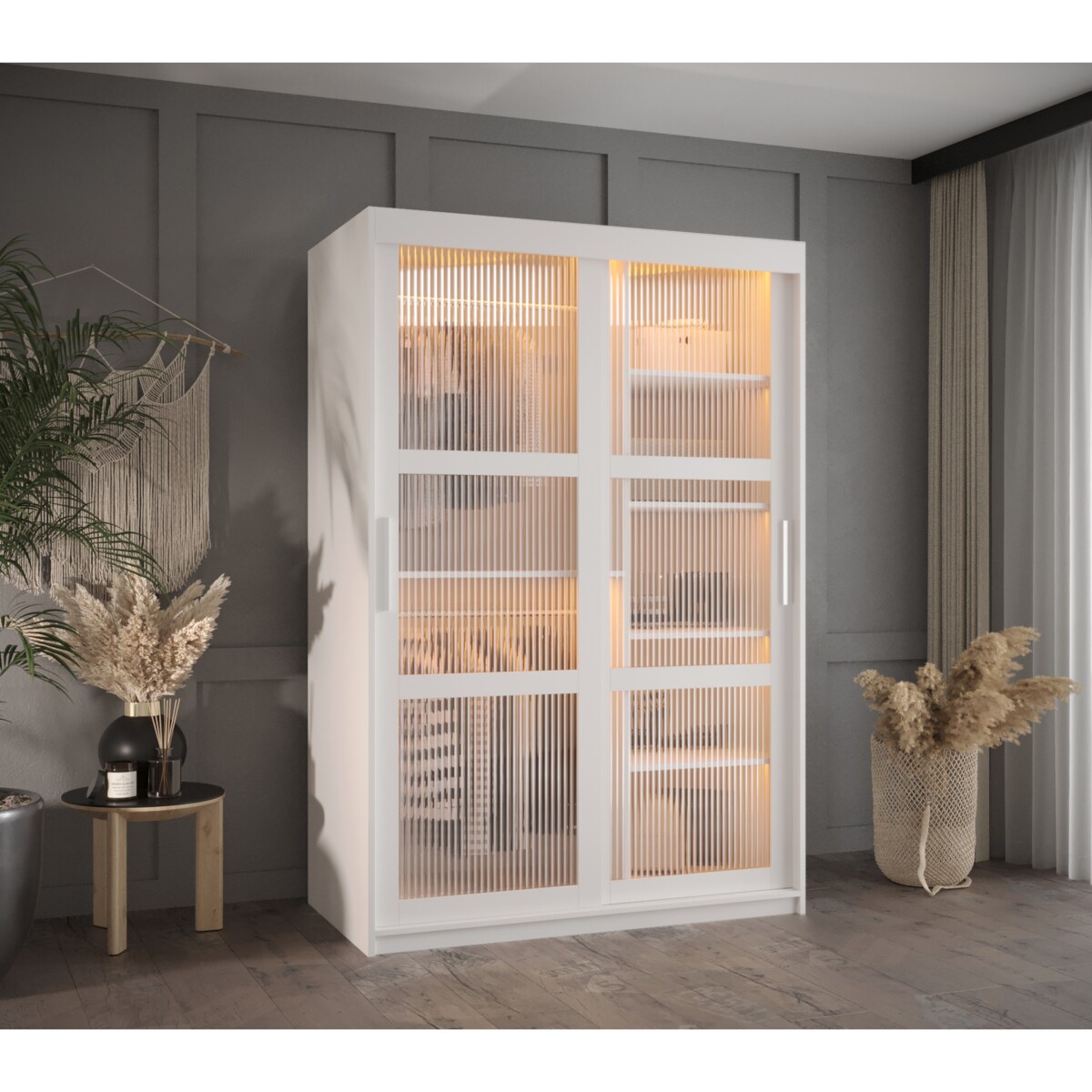 Szafa przesuwna Garderoba FLUTES 120 biały