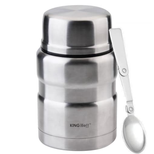 Termos obiadowy stalowy 0.5L srebrny KINGHOFF