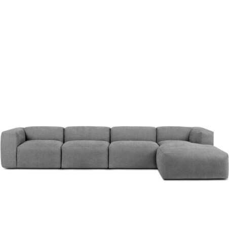 KONSIMO BUFFO Sofa narożna prawa 6-osobowa z wyjątkowo miękkim siedziskiem, kolor popielaty
