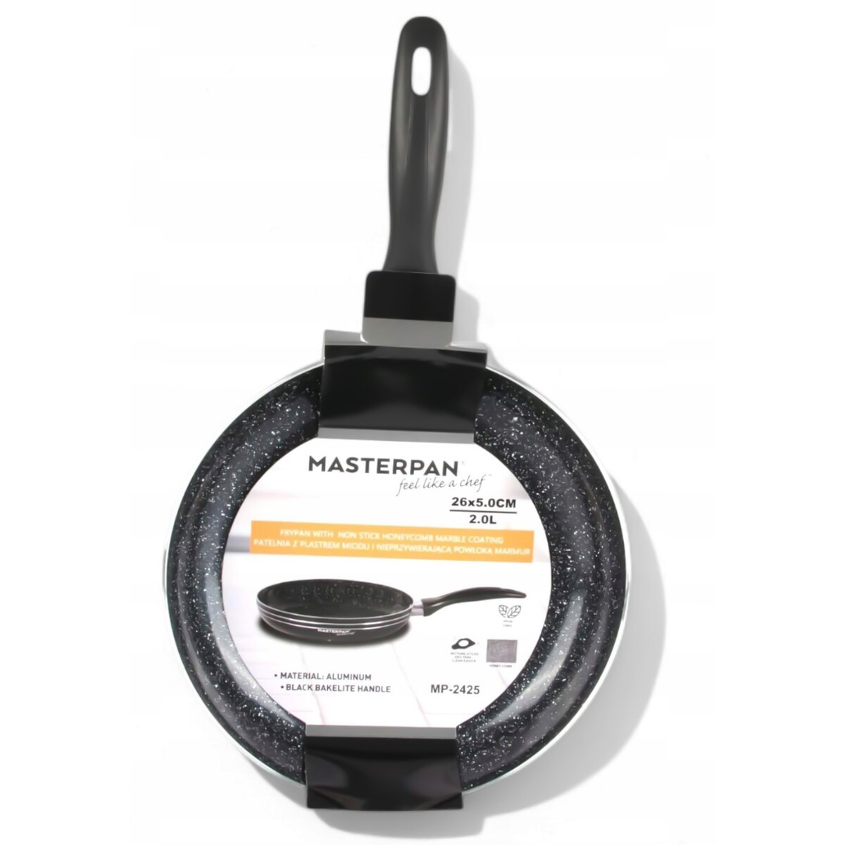 Lekka Patelnia Granitowa 26 Cm Plaster Miodu Indukcja Gaz 2.0L 5.0 Cm