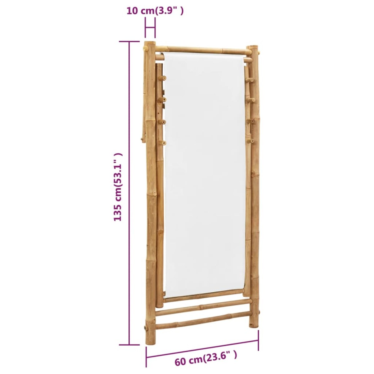 vidaXL Leżak tarasowy, bambus i płótno