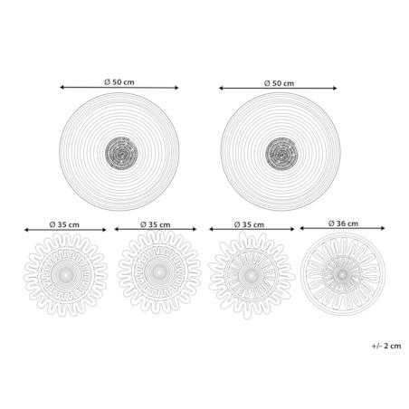 Zestaw 6 dekoracji ściennych z trawy morskiej naturalny PINTANO