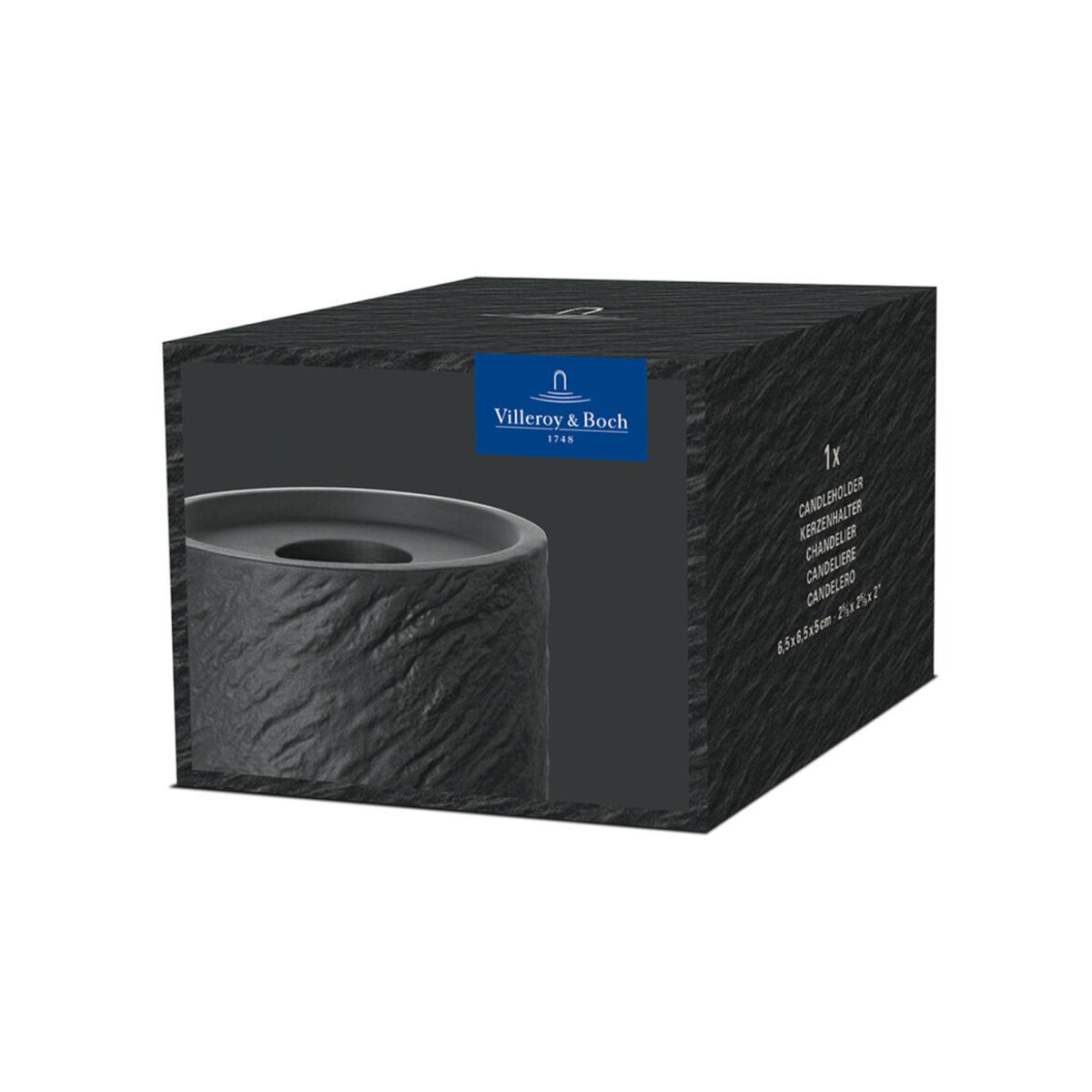 Świecznik Manufacture Rock Home, 6.5 x 6.5 x 5 cm, Villeroy & Boch