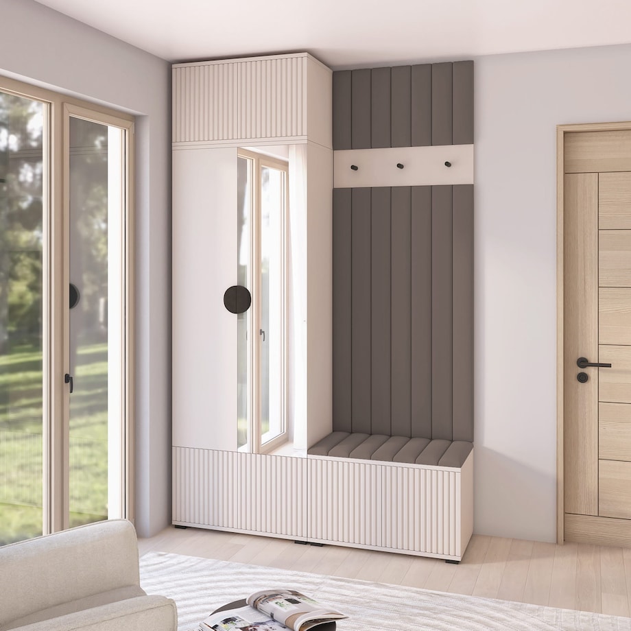 Garderoba z lustrem Ritmo wersja 4 Trinity 06 Cashmere frez