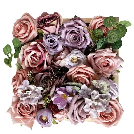 Kwiaty w ramce - ozdoba DIY - Pudrowe róże