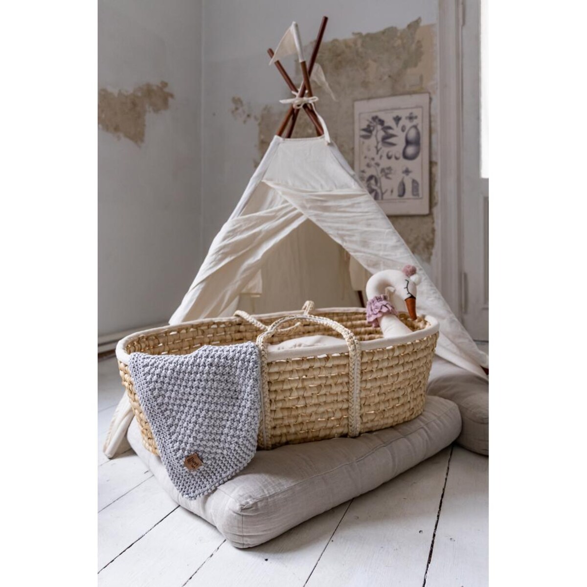 Kocyk Sensoryczny dla Noworodka - Jasnoszary - 70x50cm