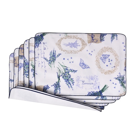 Podkładki dwustronne Lavender & White Panama