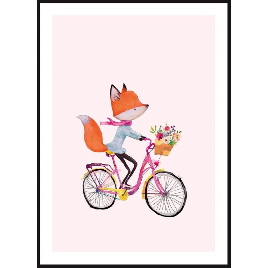 Poster Story, Plakat, Obraz - Lisek Na Rowerze, wymiary 30 x 42 cm