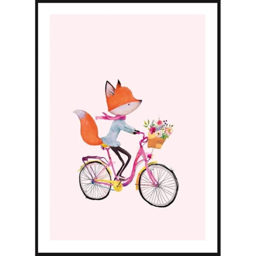 Poster Story, Plakat, Obraz - Lisek Na Rowerze, wymiary 30 x 42 cm