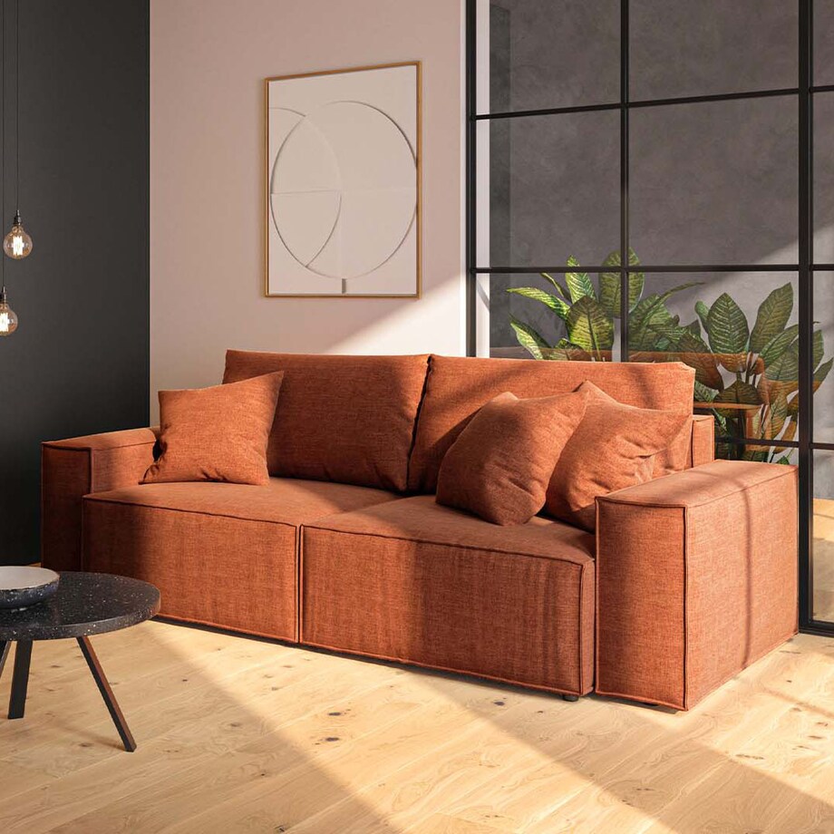 Melow 3-osobowa rozkładana sofa - pomarańczowa