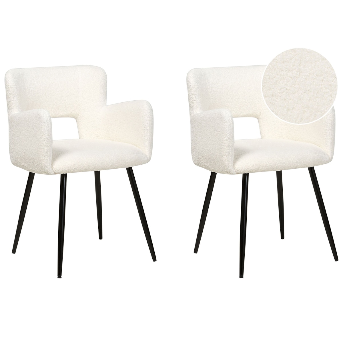 2 krzesła do jadalni boucle kremowe SANILAC