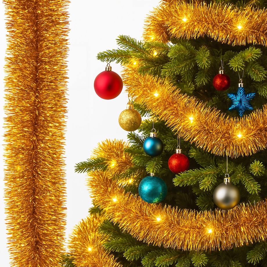 Łańcuch Led Choinkowy Złoty Na Baterie Świąteczny Na Choinkę 6 Metrów